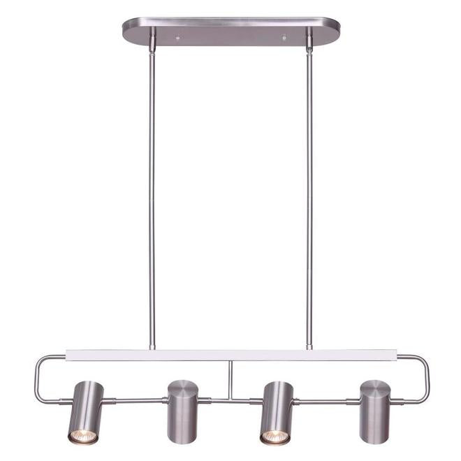 Canarm LEAL 4-Light Track Light – Brushed Nickel Directional Ceiling Lighting with Adjustable Heads