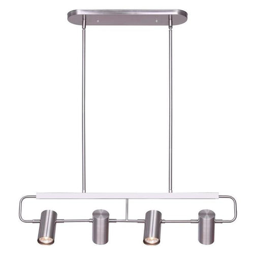 Canarm LEAL 4-Light Track Light – Brushed Nickel Directional Ceiling Lighting with Adjustable Heads