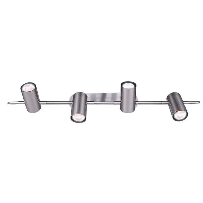 Canarm LEAL 4-Light Track Light – Brushed Nickel Directional Ceiling Lighting with Adjustable Heads