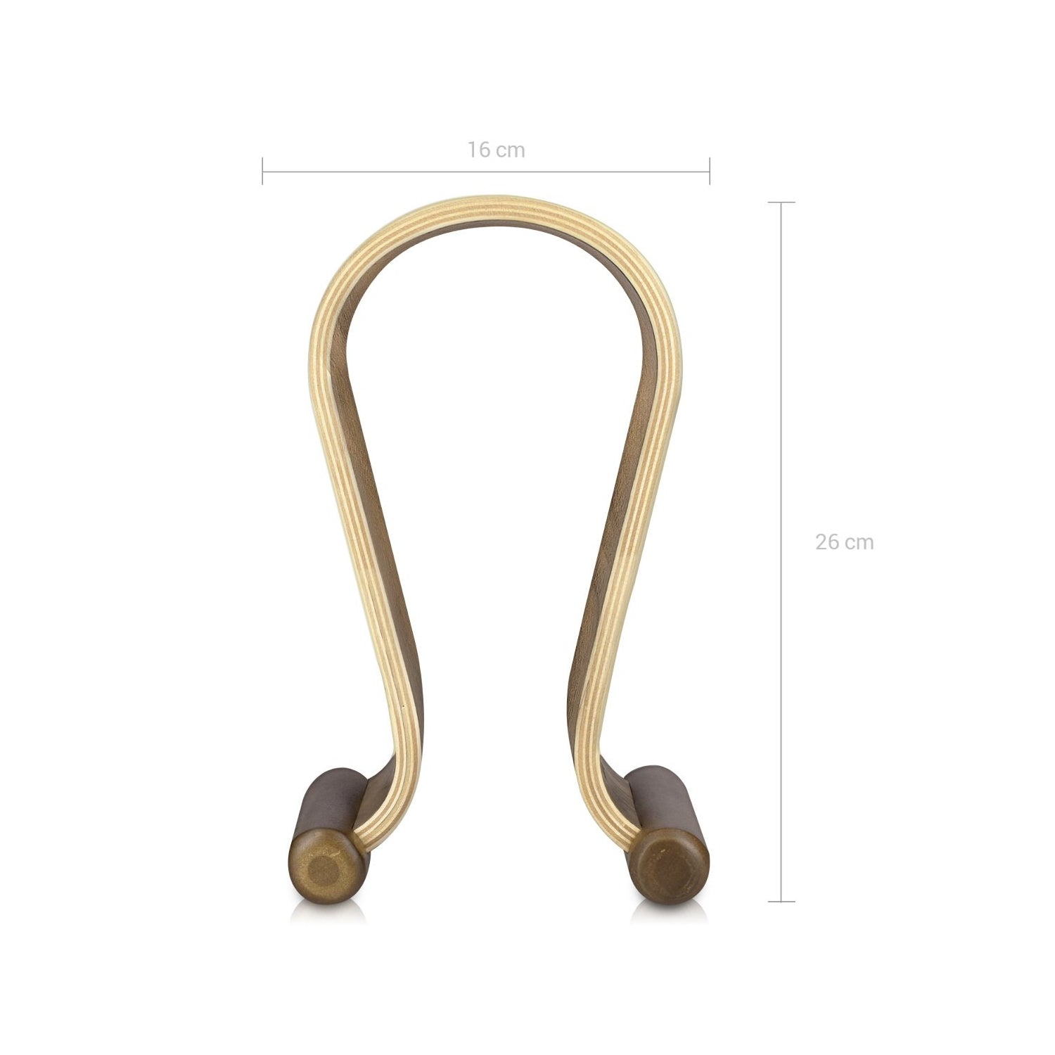 kalibri Wooden Omega Headphone Stand - Universal Walnut Wood Headset Holder for Gaming, DJ & Studio Headphones