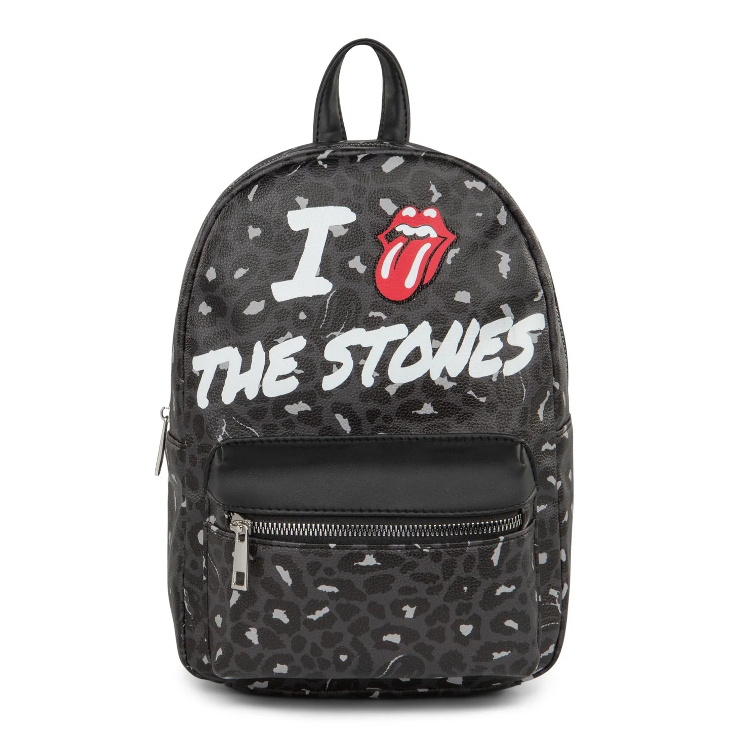 Rolling Stones Micro Backpack – Grey Tie-Dye Mini Pack with Front Zip Pocket
