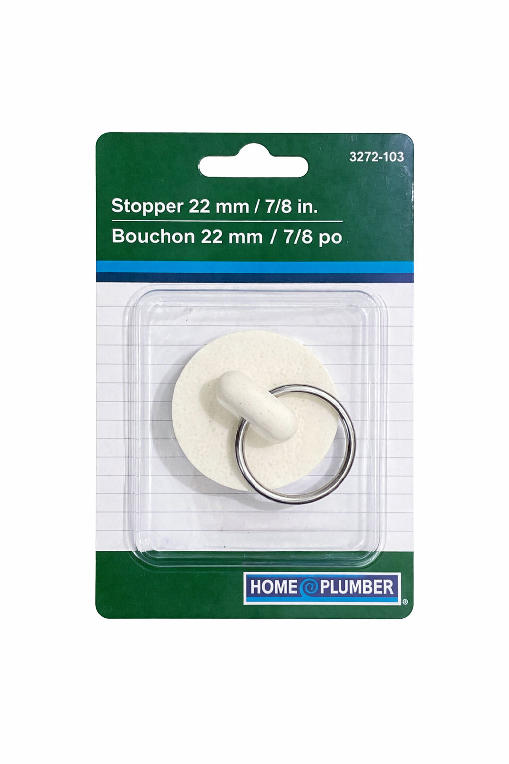 22mm Sink Stopper with Ring – Universal Bathroom Drain Plug (7/8 Inch Rubber Stopper)