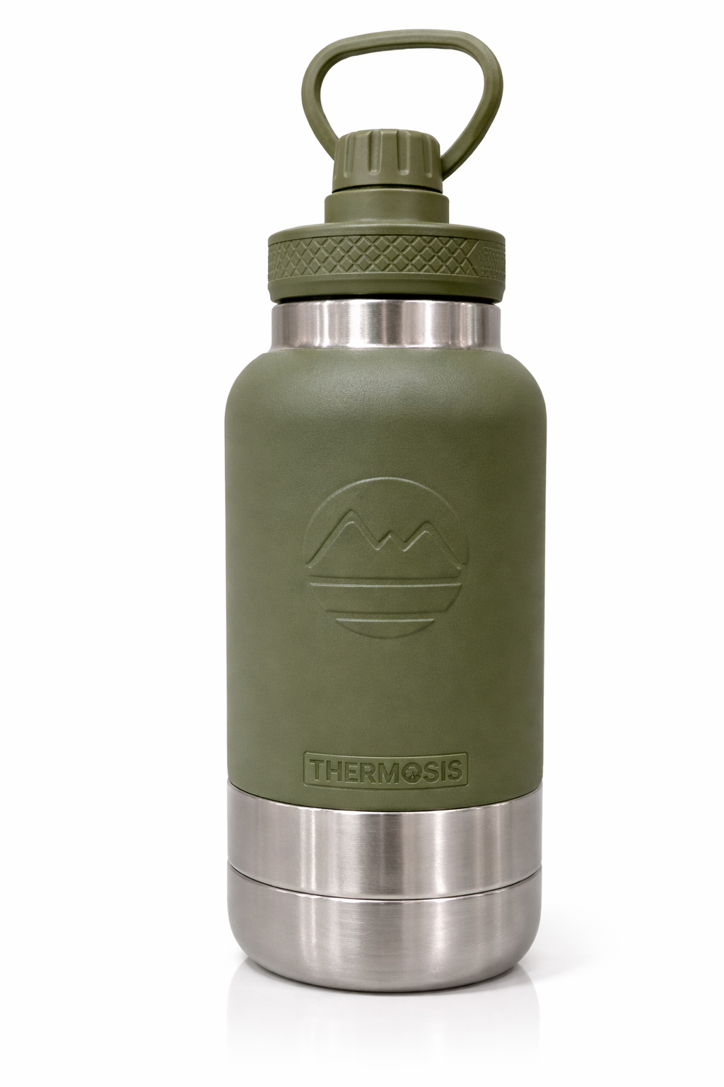 32 D Oz  Insulated Dog Water Bottle with 2 Bowls – Portable Pet Water Bottle for Small Dogs (Army Green)