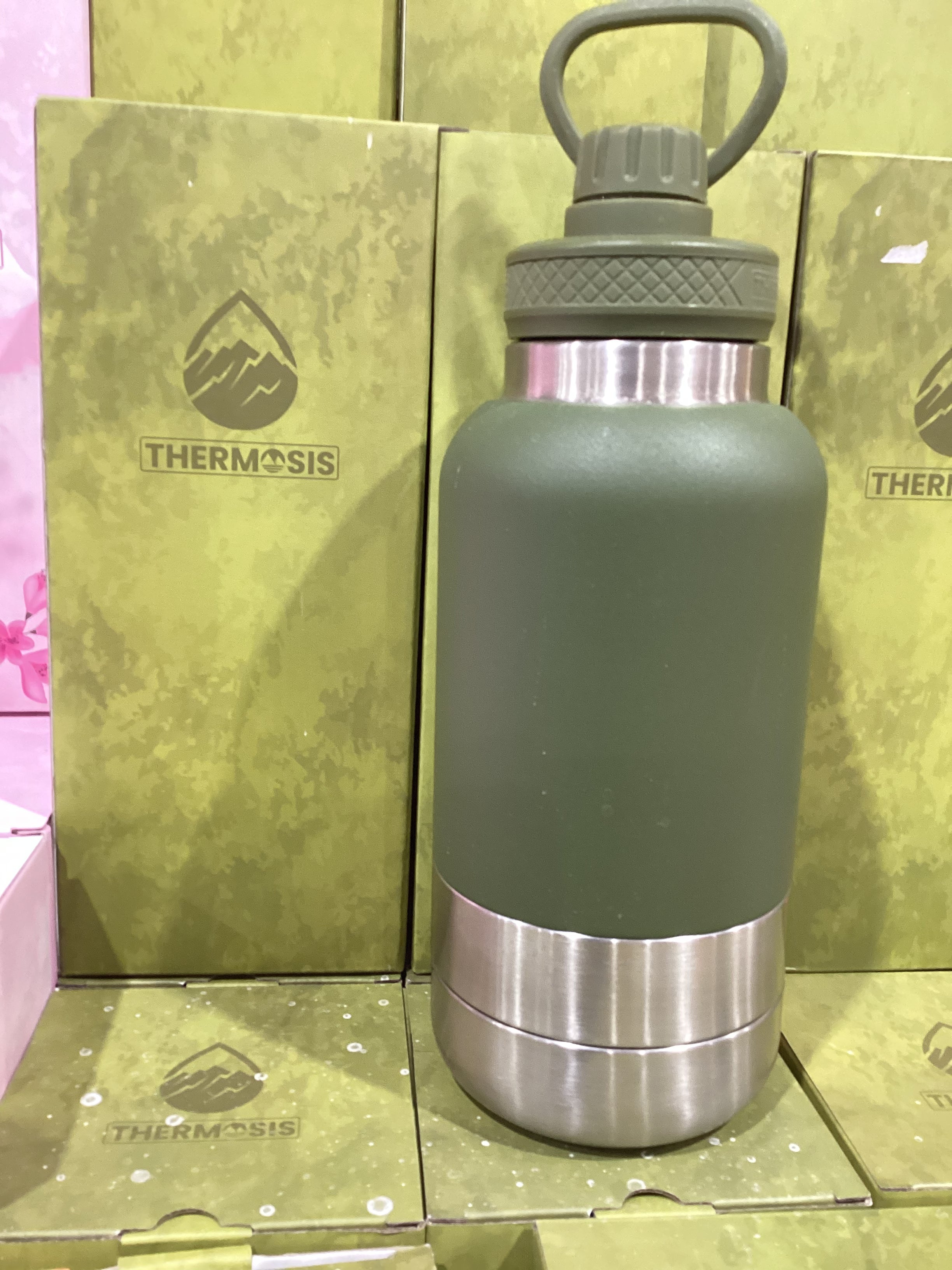 32 D Oz  Insulated Dog Water Bottle with 2 Bowls – Portable Pet Water Bottle for Small Dogs (Army Green)