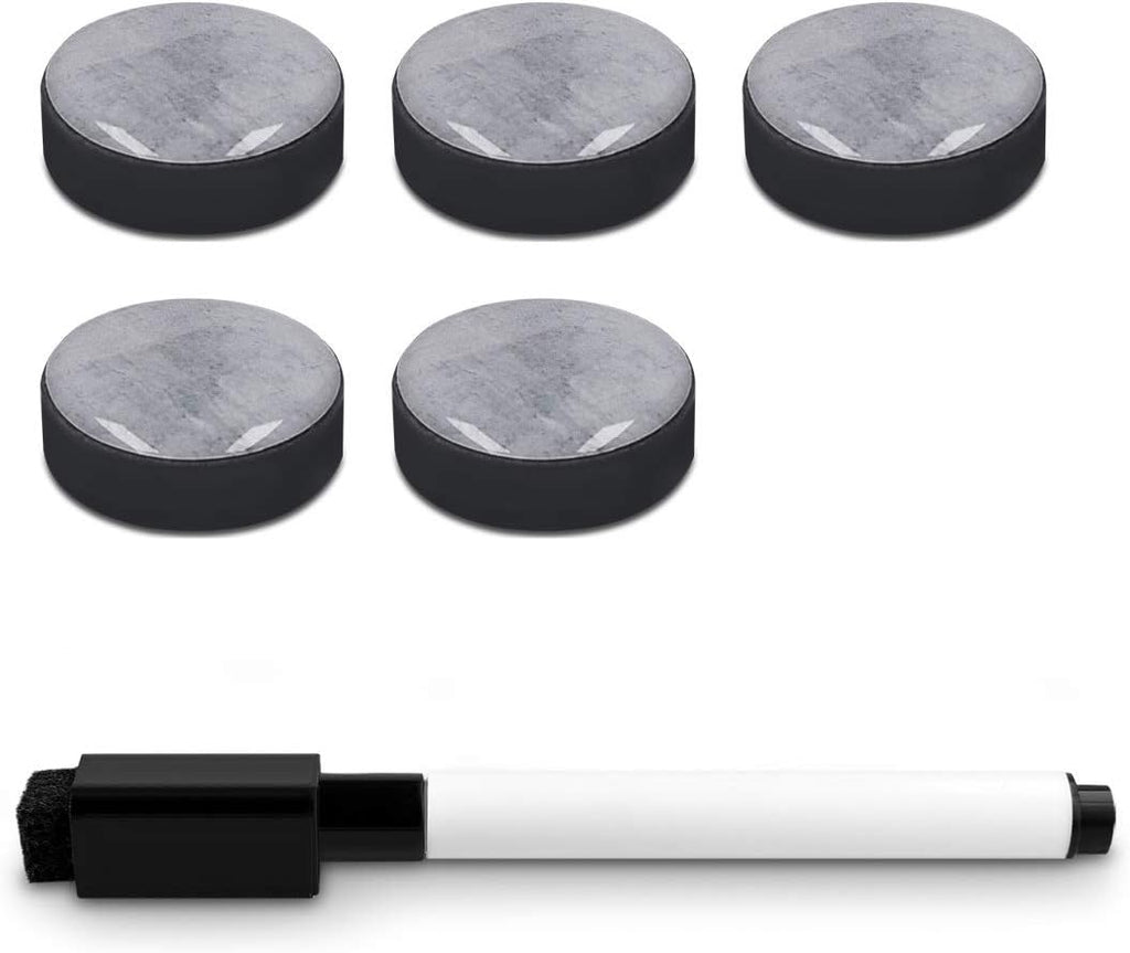 Navaris Magnetic Dry Erase Board with Concrete Design - 24 x 36 Inch Decorative Whiteboard for Wall - Includes Marker & 5 Magnets