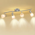 DLLT 4-Light S-Shaped LED Track Light with Glass Shades