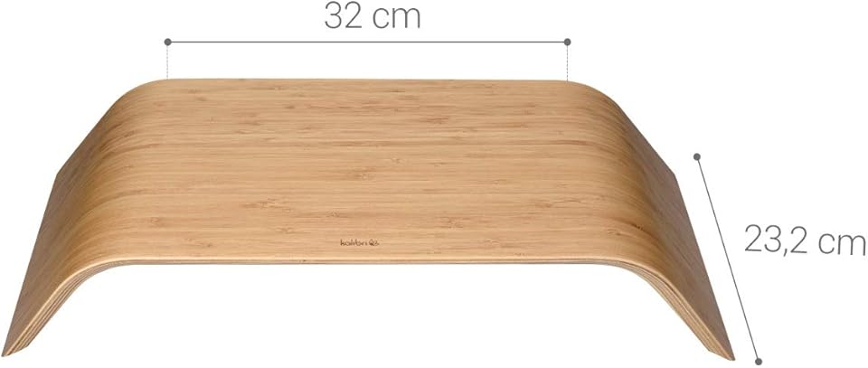 Kalibri Wood Monitor Stand Riser – Bamboo Wooden Monitor Stand for PC, Laptop & TV