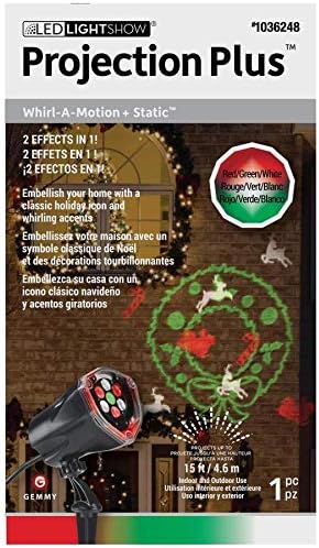 LED Lightshow Projection Plus – Whirl-a-Motion + Static Outdoor Holiday Projector