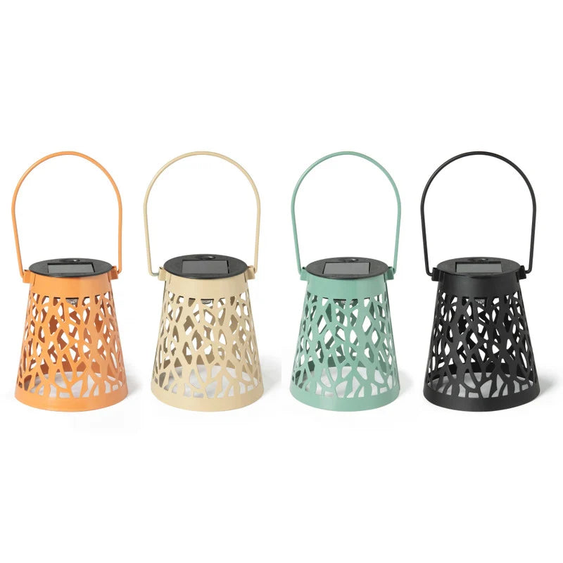 Solar Hanging Lantern – Decorative Outdoor LED Patio Light with Handle