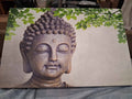 Buddha Canvas Wall Art – Zen Meditation Wall Décor with Nature Leaves (Waterproof Indoor/Outdoor Print)