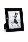 5x7 Black Decorative Photo Frame with Crystal Accent & Bow Design – Tabletop Portrait Display Frame (13x18 cm)
