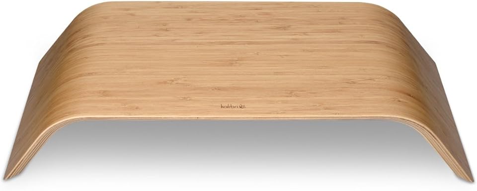 Kalibri Wood Monitor Stand Riser – Bamboo Wooden Monitor Stand for PC, Laptop & TV