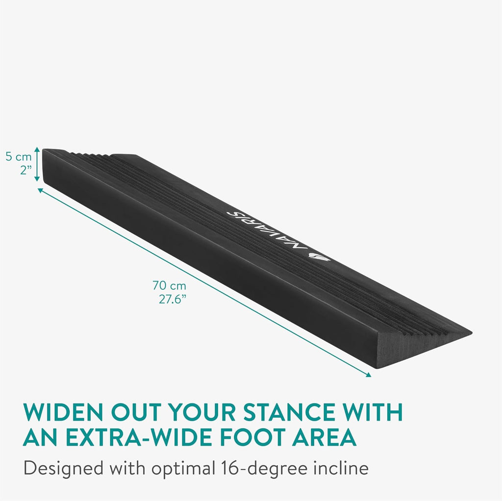 Navaris Squat Wedge Block – Long Foam Slant Board for Squats, Calf Stretching, Yoga & Mobility Training (27.5")