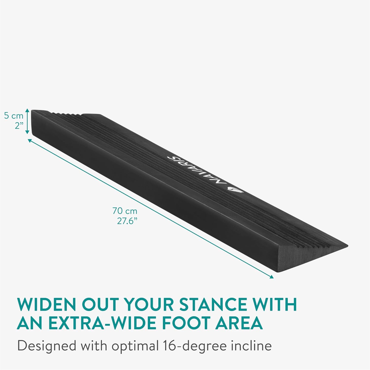 Navaris Squat Wedge Block – Long Foam Slant Board for Squats, Calf Stretching, Yoga & Mobility Training (27.5")