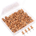 H&S Wood Push Pins 100pcs – Wooden Drawing Pins for Cork Boards, Notice Boards, Maps & Photos