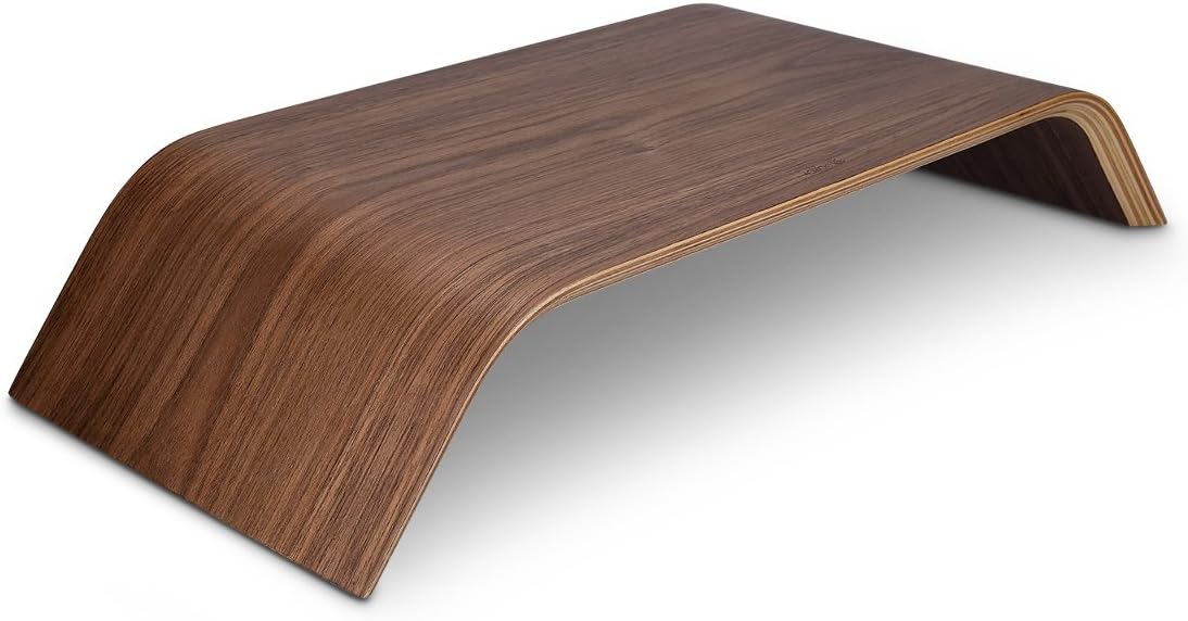 Kalibri Wood Monitor Stand Riser – Walnut Wooden Computer Monitor & Laptop Stand
