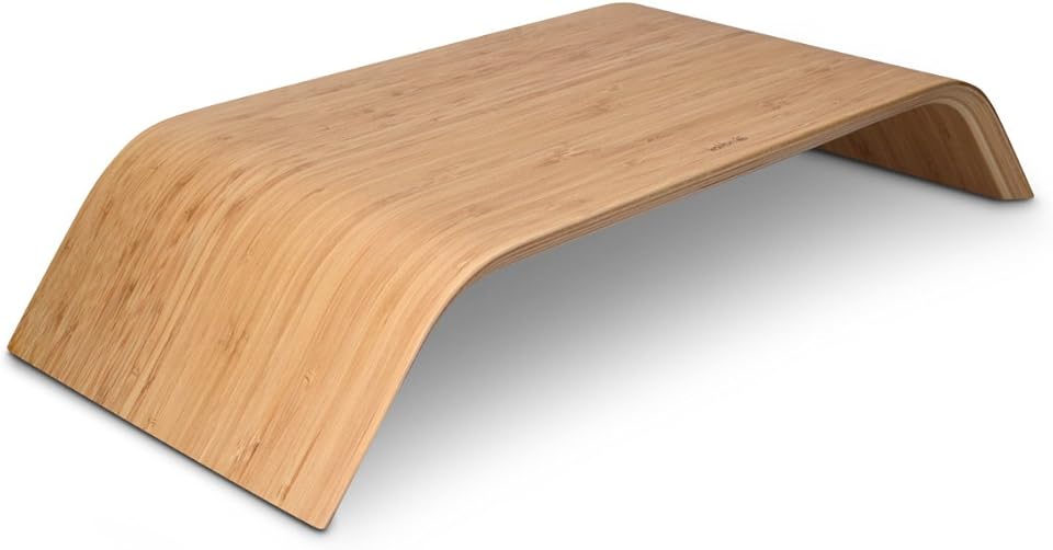 Kalibri Wood Monitor Stand Riser – Bamboo Wooden Monitor Stand for PC, Laptop & TV