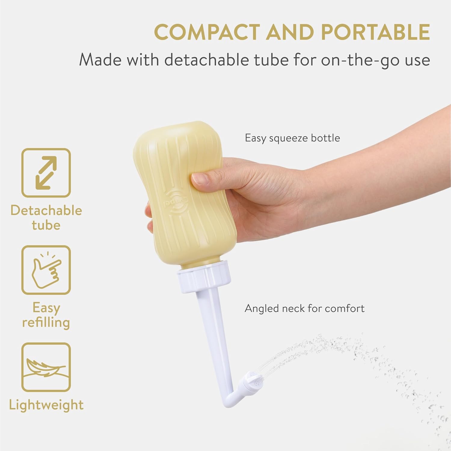 Cynpel Peri Bottle for Postpartum Care & Feminine Hygiene – Portable Bidet for Hemorrhoid Relief, 1 Pack, Yellow