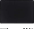 Navaris Metal Magnet Board - 22.1 x 15 Inch Magnetic Wall Panel for Kitchen, Office, Bedroom & Home - Includes Magnets and Chalk Pen - Black