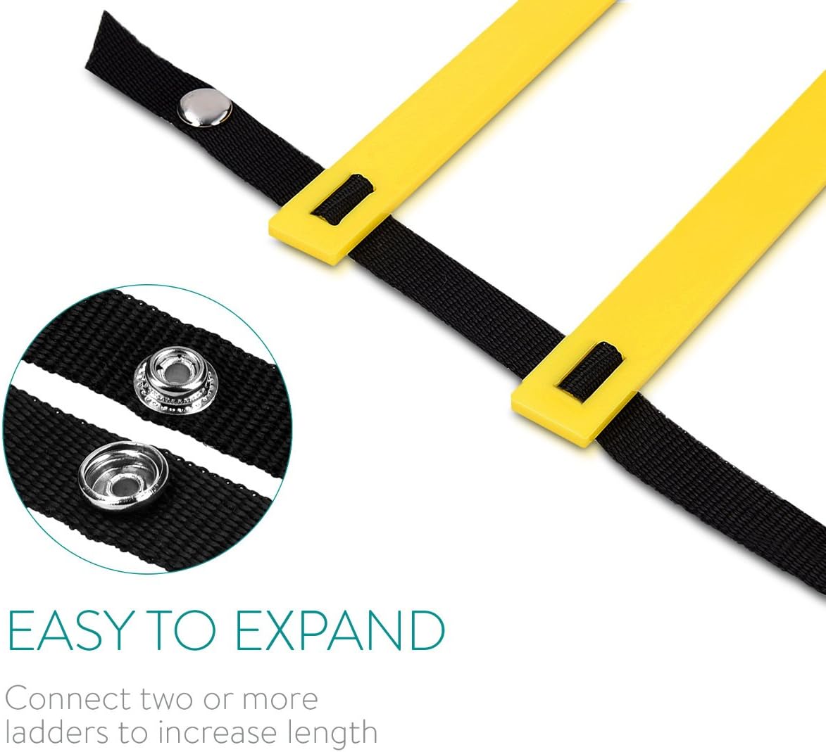 Navaris Agility Ladder 20ft (6m) – Speed Training Ladder with 12 Adjustable Rungs for Football, Soccer, Tennis & Fitness