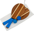 Navaris Frescobol Beach Rackets Set – 2 Wooden Paddles & 2 Balls for Outdoor Beach, Park & Garden Games