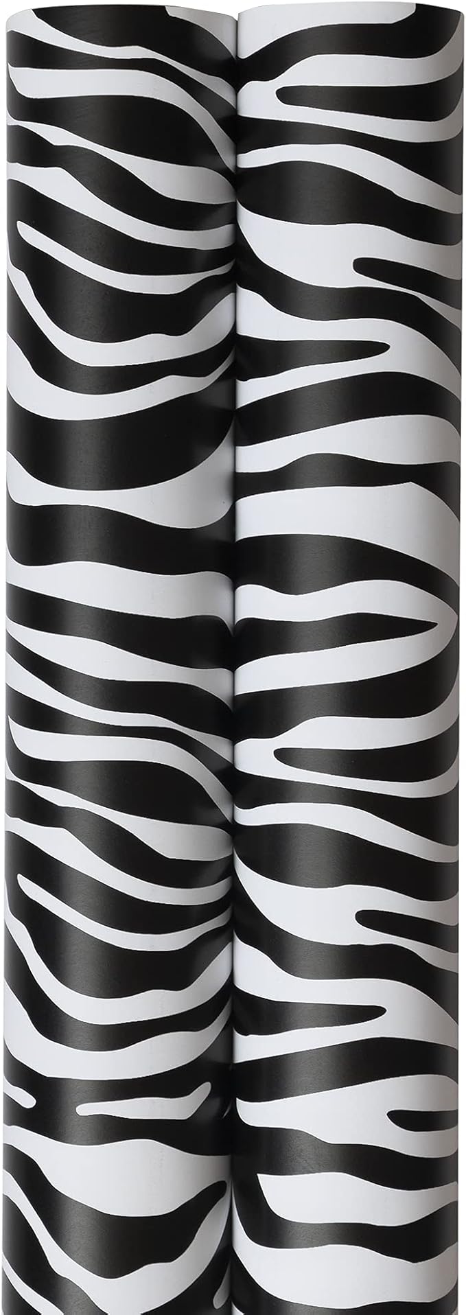 Zebra Print Gift Wrap Rolls – 6 Pack Black & White Wrapping Paper Set