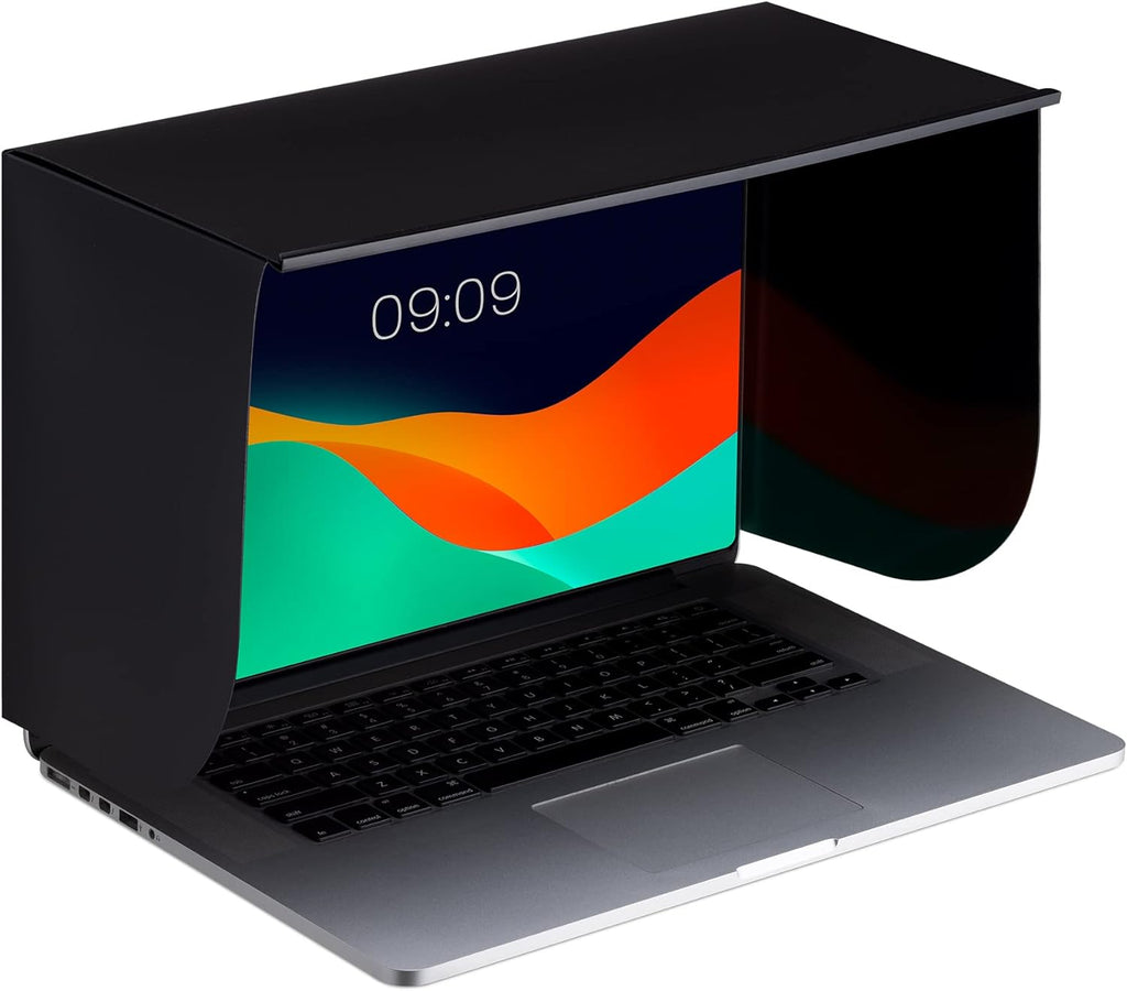 kwmobile Laptop Sun Shield - Screen Shade Visor for 15 Inch Laptops - Outdoor Glare Protection Cover for Computer Screens