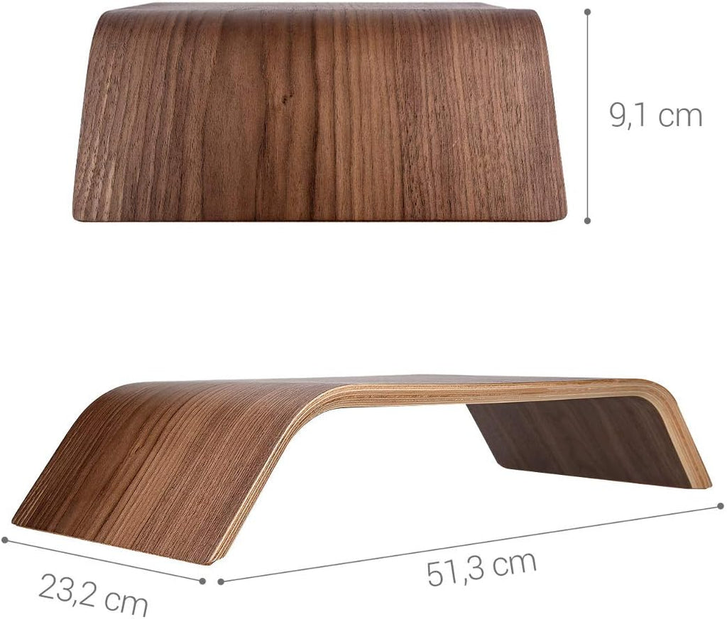 Kalibri Wood Monitor Stand Riser – Walnut Wooden Computer Monitor & Laptop Stand