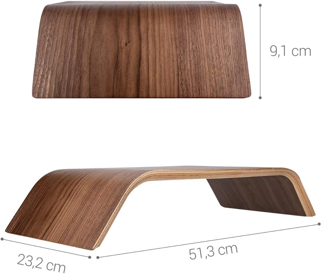 Kalibri Wood Monitor Stand Riser – Walnut Wooden Computer Monitor & Laptop Stand