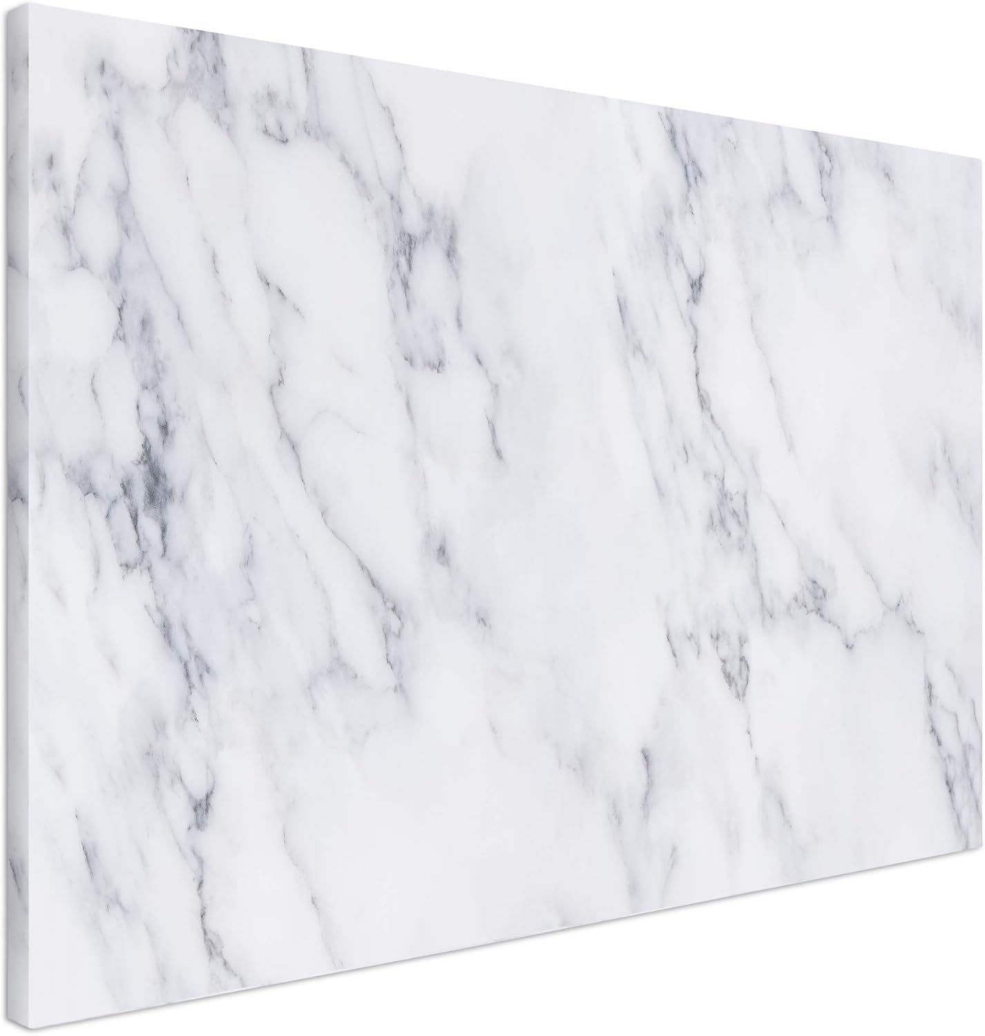 Navaris Magnetic Dry Erase Board with White Marble Design - 24 x 36 Inch Decorative Whiteboard for Wall - Includes Marker & 5 Mag