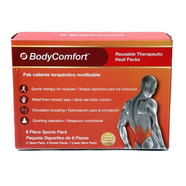 BodyComfort Reusable Therapeutic Heat Packs – 6 Piece Sports Pain Relief Set (Hot Therapy Pack Kit)