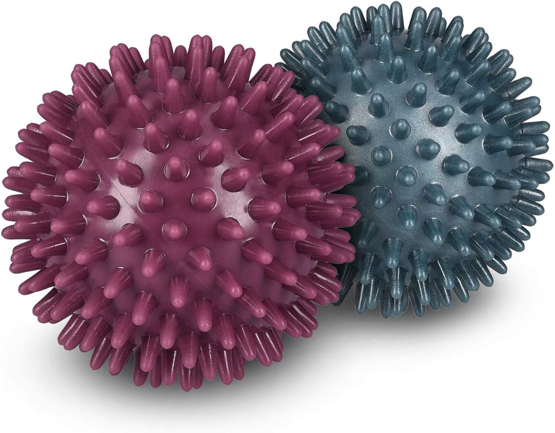 Navaris Spiky Massage Balls Set of 2 – Hedgehog Trigger Point Massage Balls for Self Massage & Muscle Recovery, 3-Inch Diameter