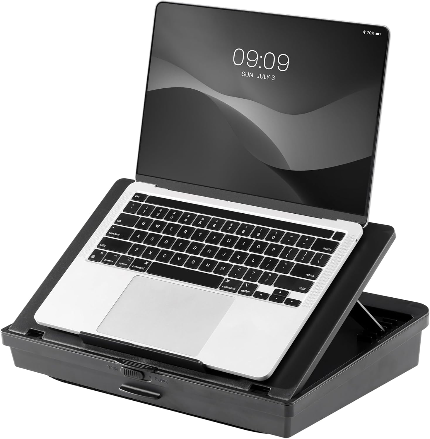 Navaris adjustable laptop tray with cushion lap desk for laptop tablet reading and drawing in black
