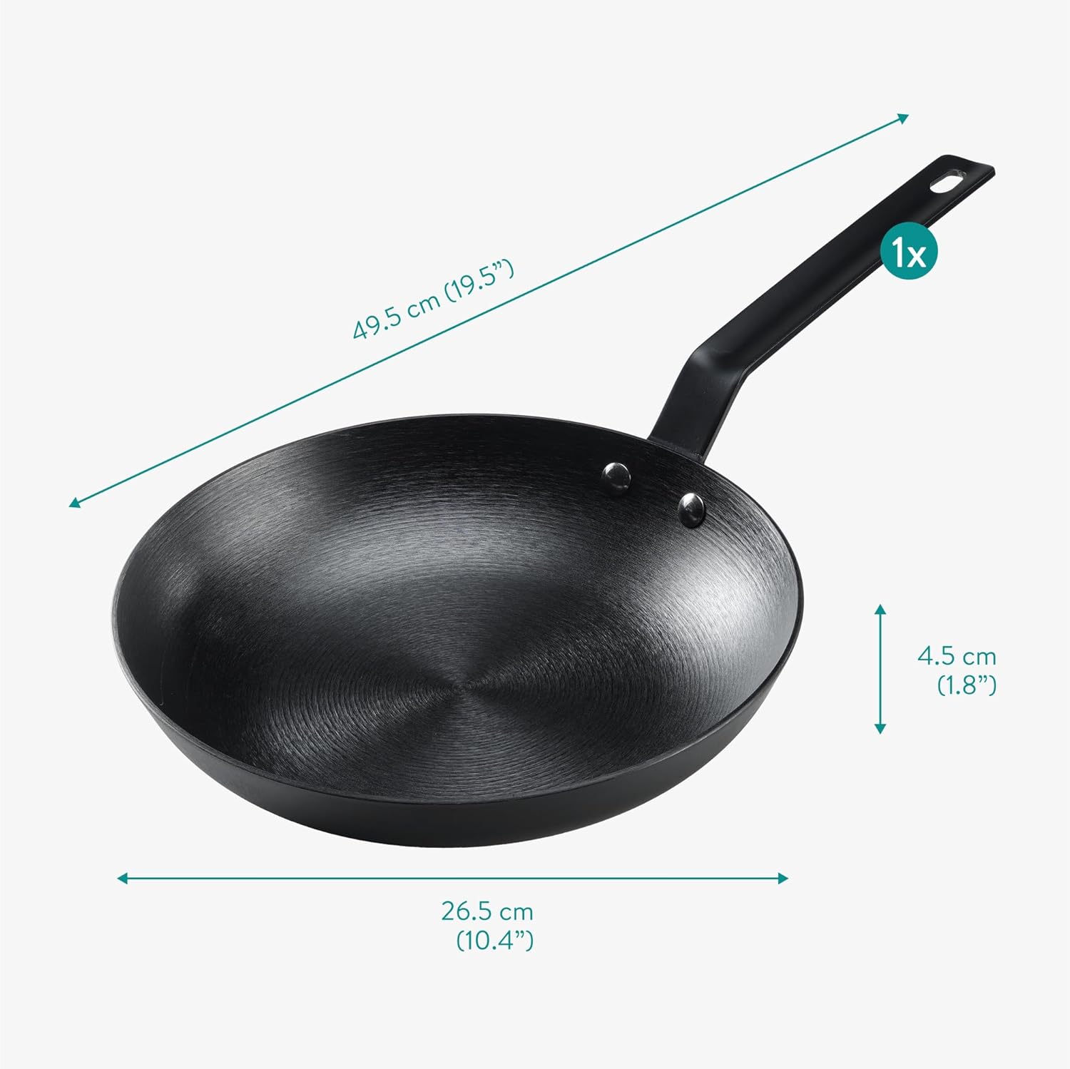 Navaris Nitrided Cast Iron Skillet – 10" (25cm) Lightweight Smooth Frying Pan, Dishwasher Safe & Induction Ready