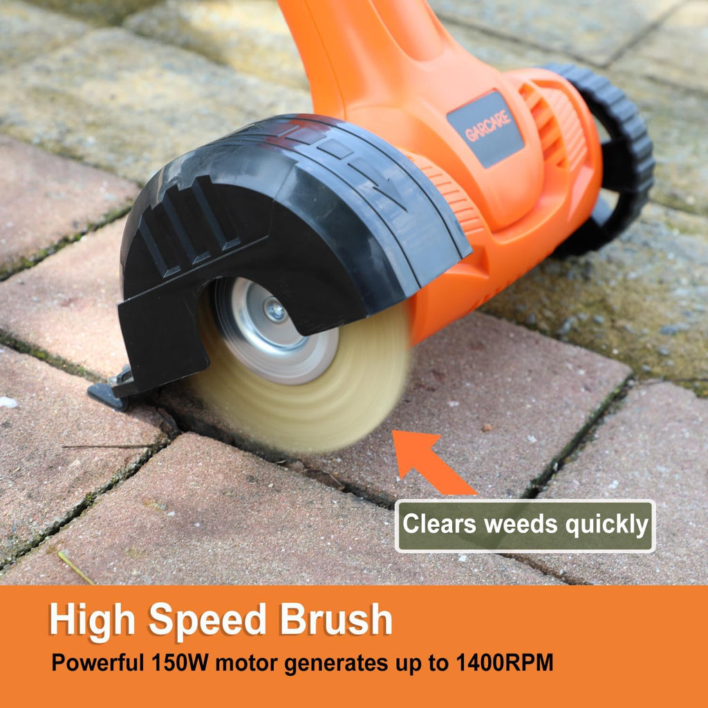 20V Cordless Patio Cleaner – Electric Crack Sweeper with Steel Brush, Battery & Charger