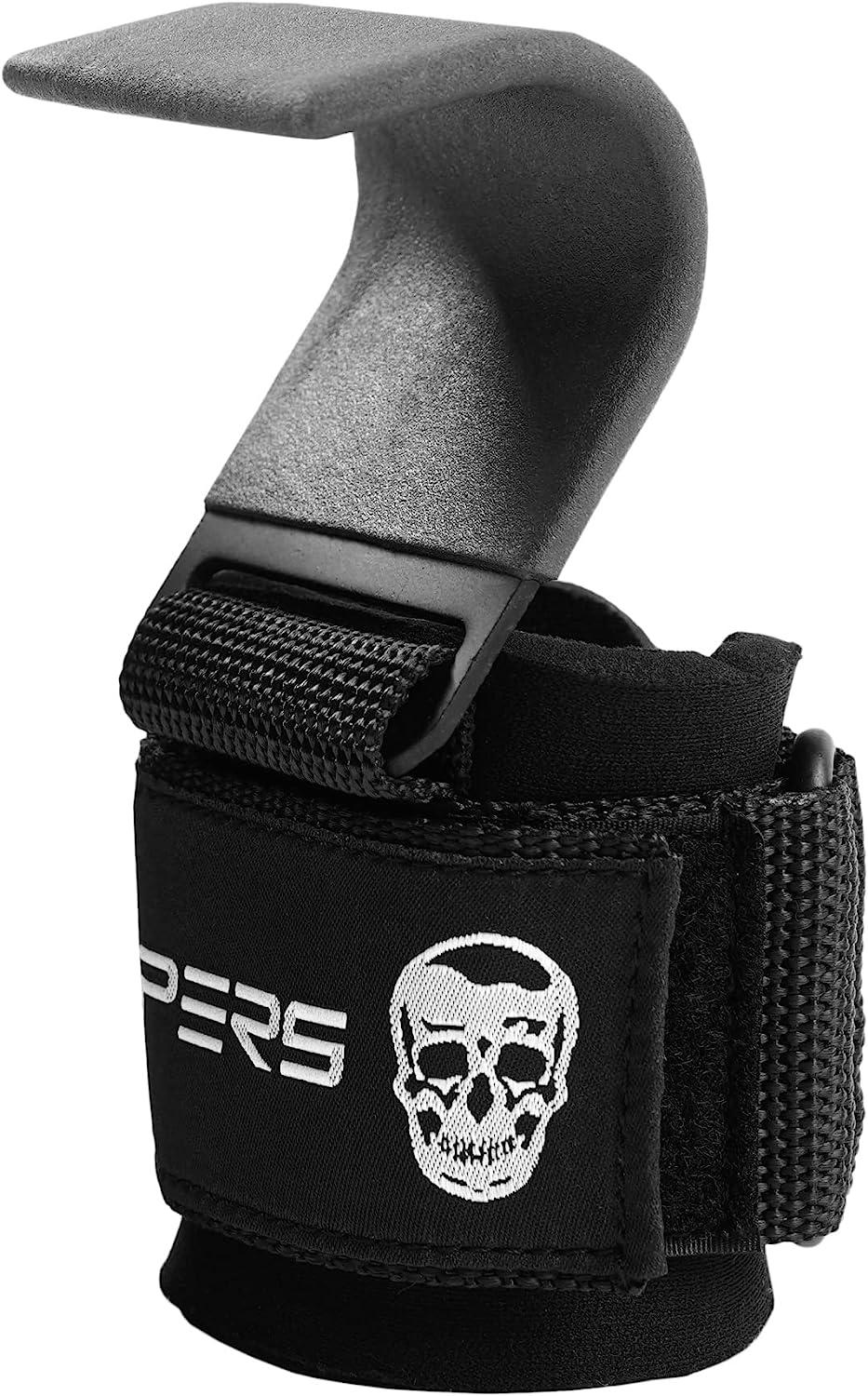 Navaris Weight Lifting Hook Straps – Pair of Neoprene Wrist Support Straps with Metal Hooks for Deadlifts, Pull-Ups & Strength Training