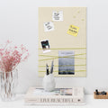 Navaris Fabric Memo Bulletin Board - 20 x 28 Inch Velvet Memory Board for Wall - Photo Collage, Notes & Picture Display Board - Beige with 6 Push Pins