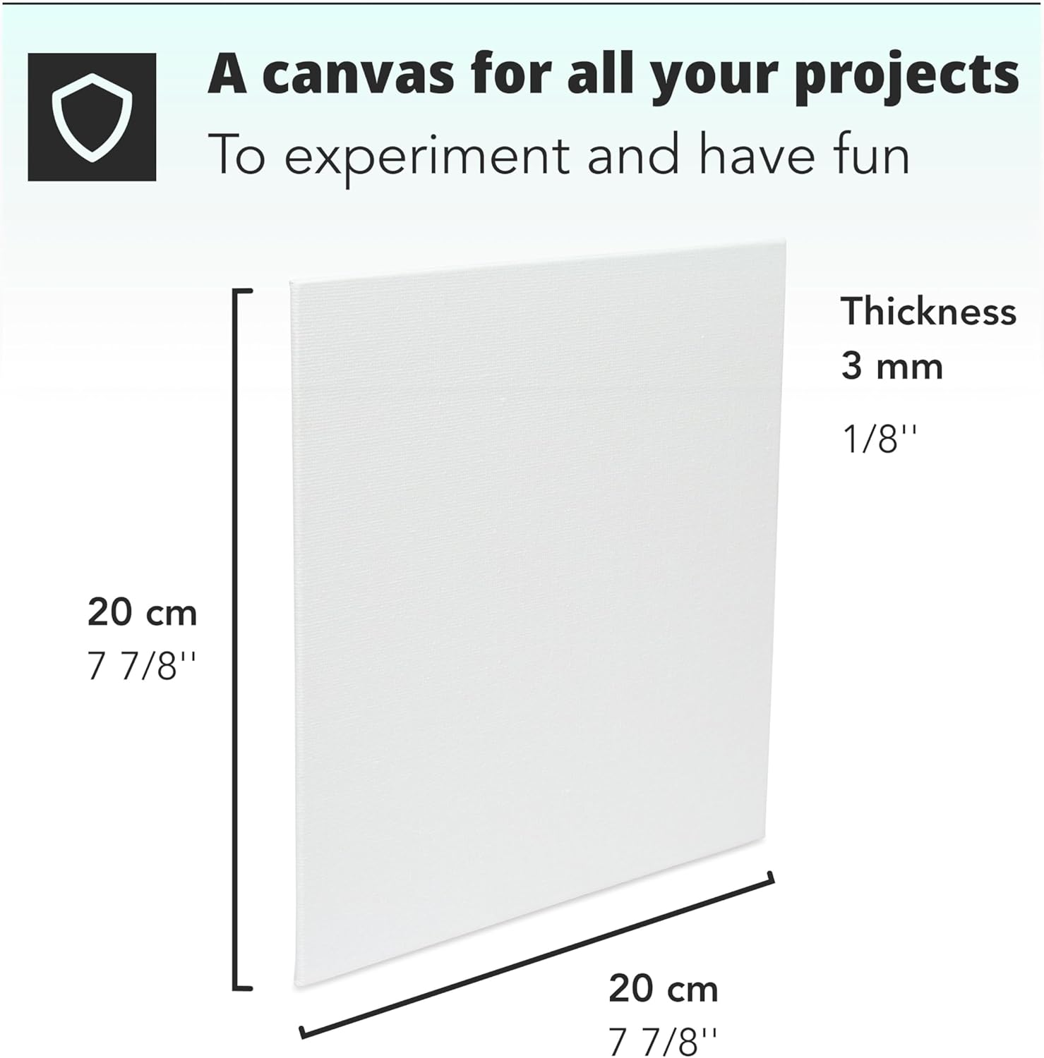 H&S Blank Canvas Board Frame Set, 5 Pack 20 x 20 cm Artist Stretched Canvases, Primed Painting Boards for Acrylic, Oil, Watercolor & Mixed Media Art