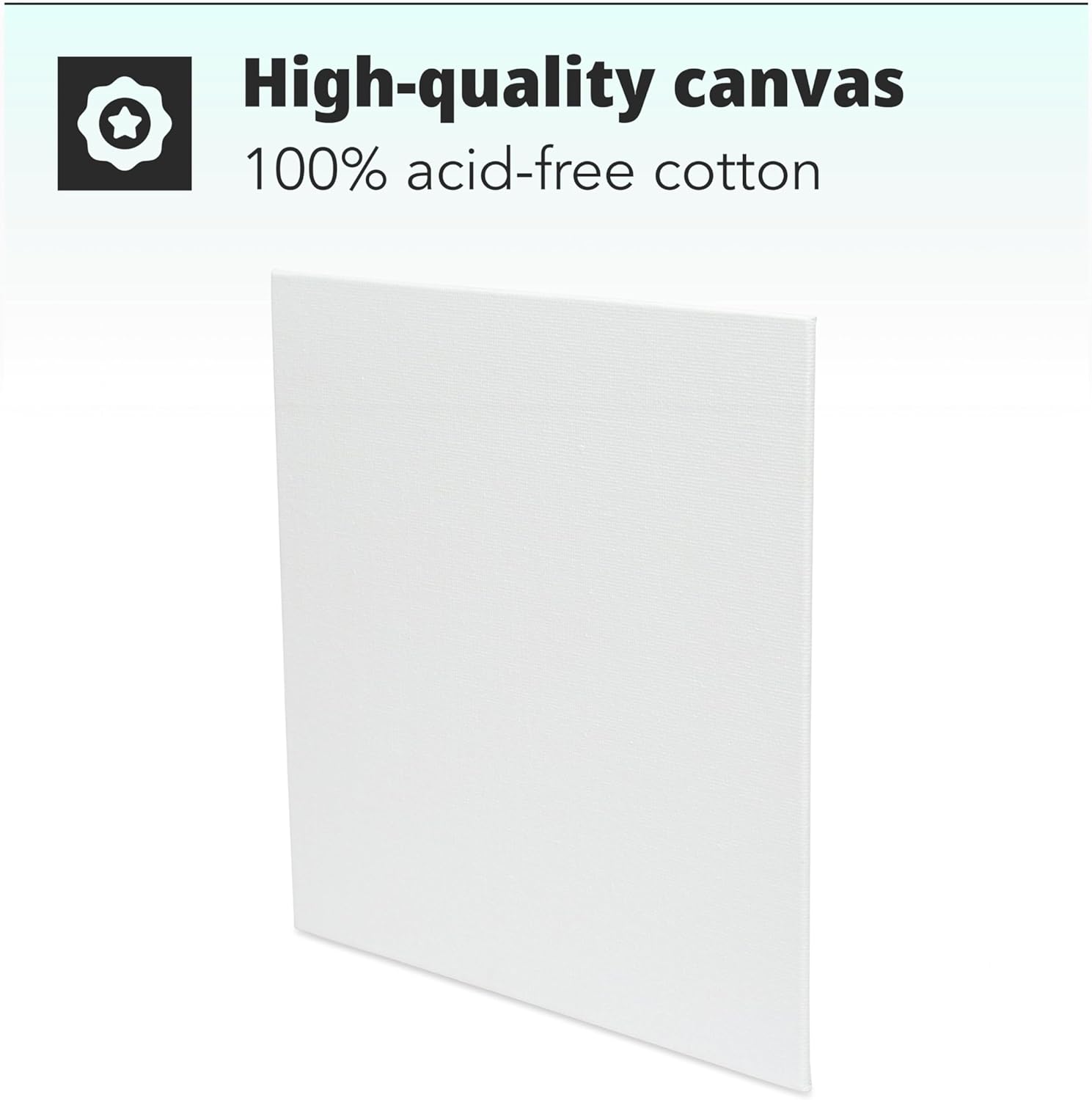 H&S Blank Canvas Board Frame Set, 5 Pack 20 x 20 cm Artist Stretched Canvases, Primed Painting Boards for Acrylic, Oil, Watercolor & Mixed Media Art