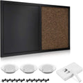 Navaris Magnetic Combination Chalk & Cork Board – 20" x 28" Framed Bulletin Board with Chalkboard, Magnets, Push Pins & Wall Mounting Kit