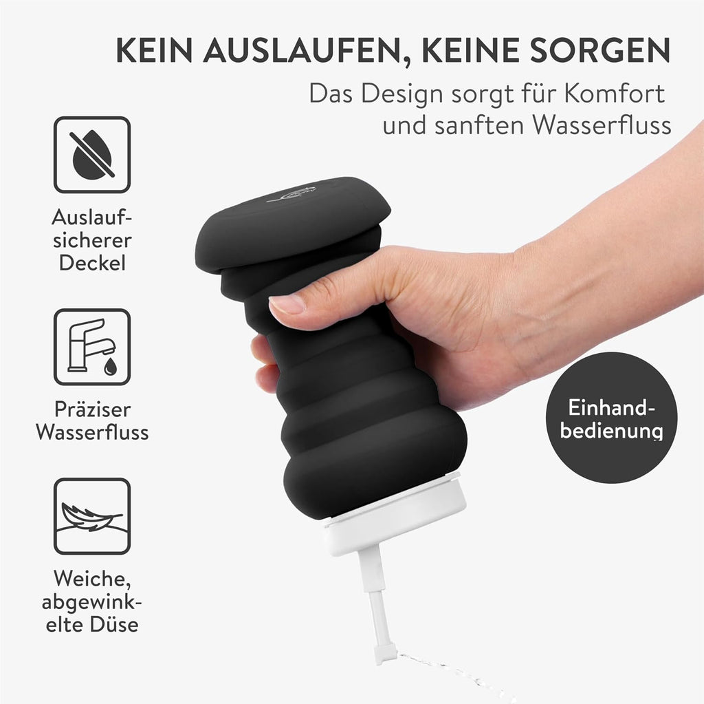 Cynpel Foldable Peri Bottle – Compact Leak-Proof Portable Travel Bidet Sprayer for Postpartum Care & Personal Hygiene, Black