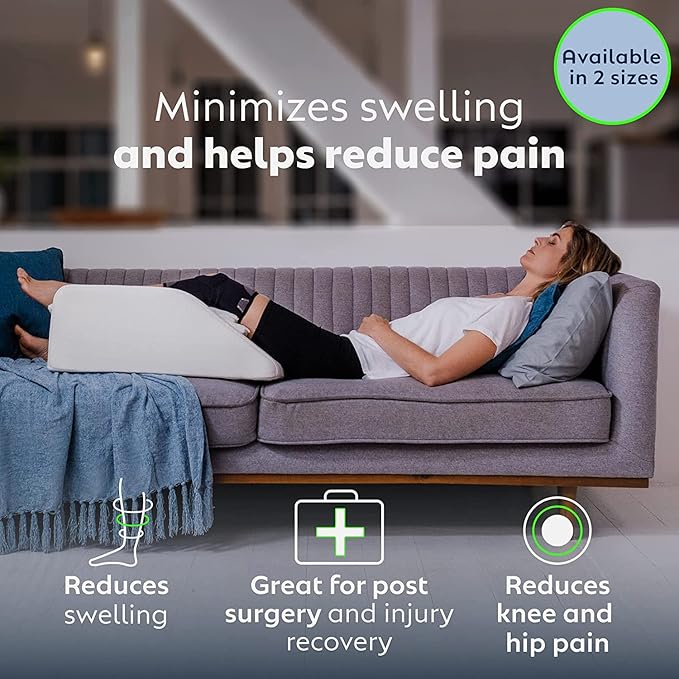 Pure Comfort Leg Elevation Pillow – Ergonomic Memory Foam Support for Back, Knee & Circulation Relief (Standard Size)