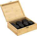 Navaris Hot Massage Stones Set of 18 – Professional Basalt Stone Therapy Kit with Bamboo Storage Box