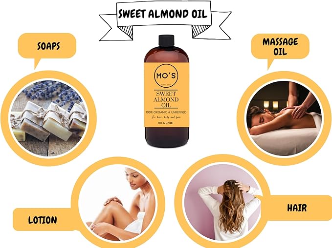 MO’s Sweet Almond Oil – 16 fl. oz (473 ml)