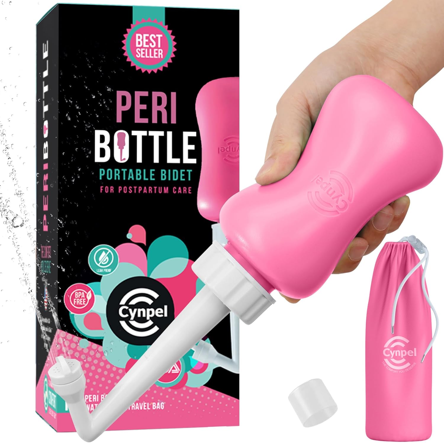 Cynpel Peri Bottle for Postpartum Care & Feminine Hygiene – Portable Bidet for Hemorrhoid Relief, 1 Pack, Dusty Rose