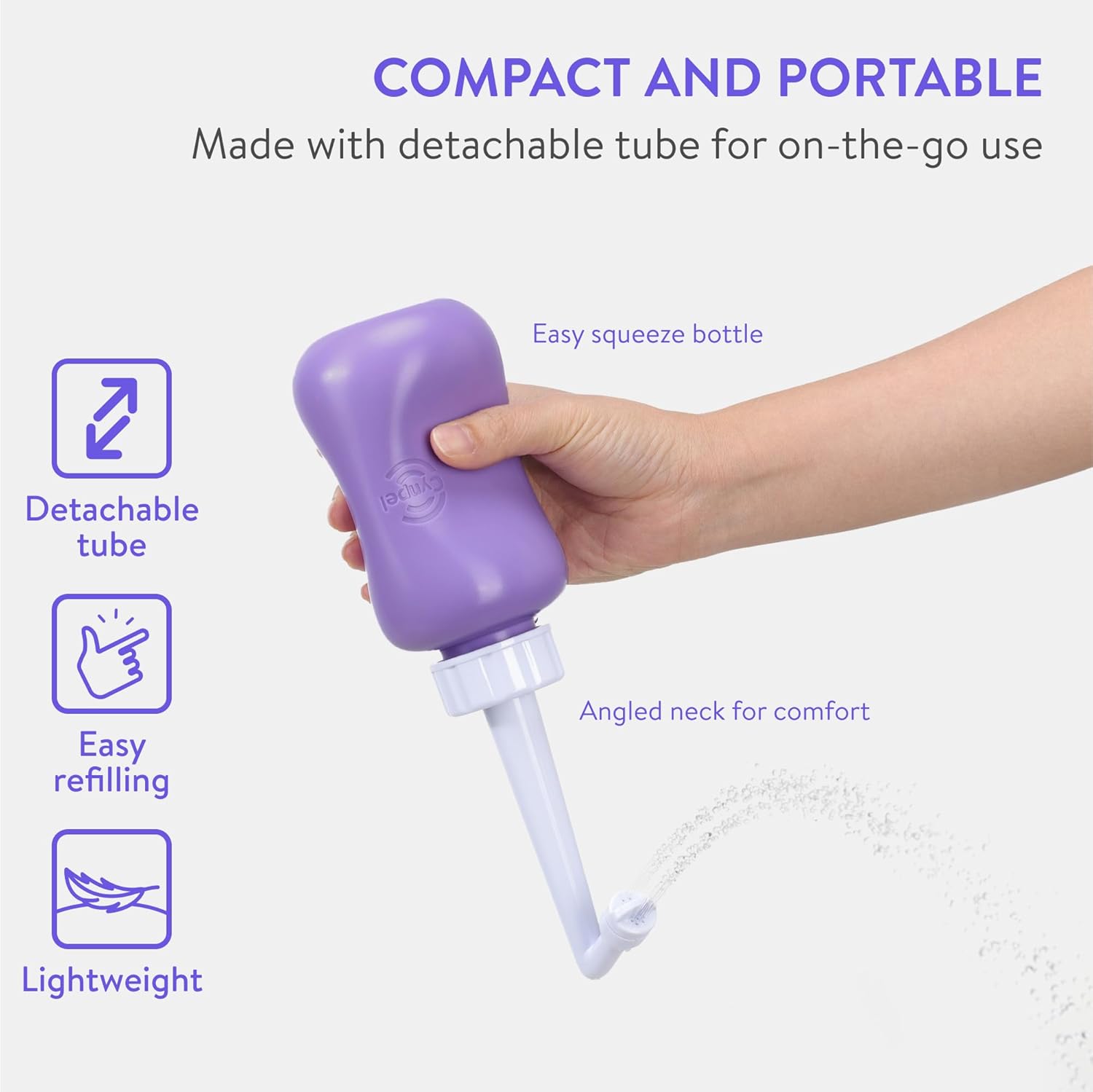 Cynpel Peri Bottle for Postpartum Care & Feminine Hygiene – Portable Bidet for Hemorrhoid Relief, 1 Pack, Purple