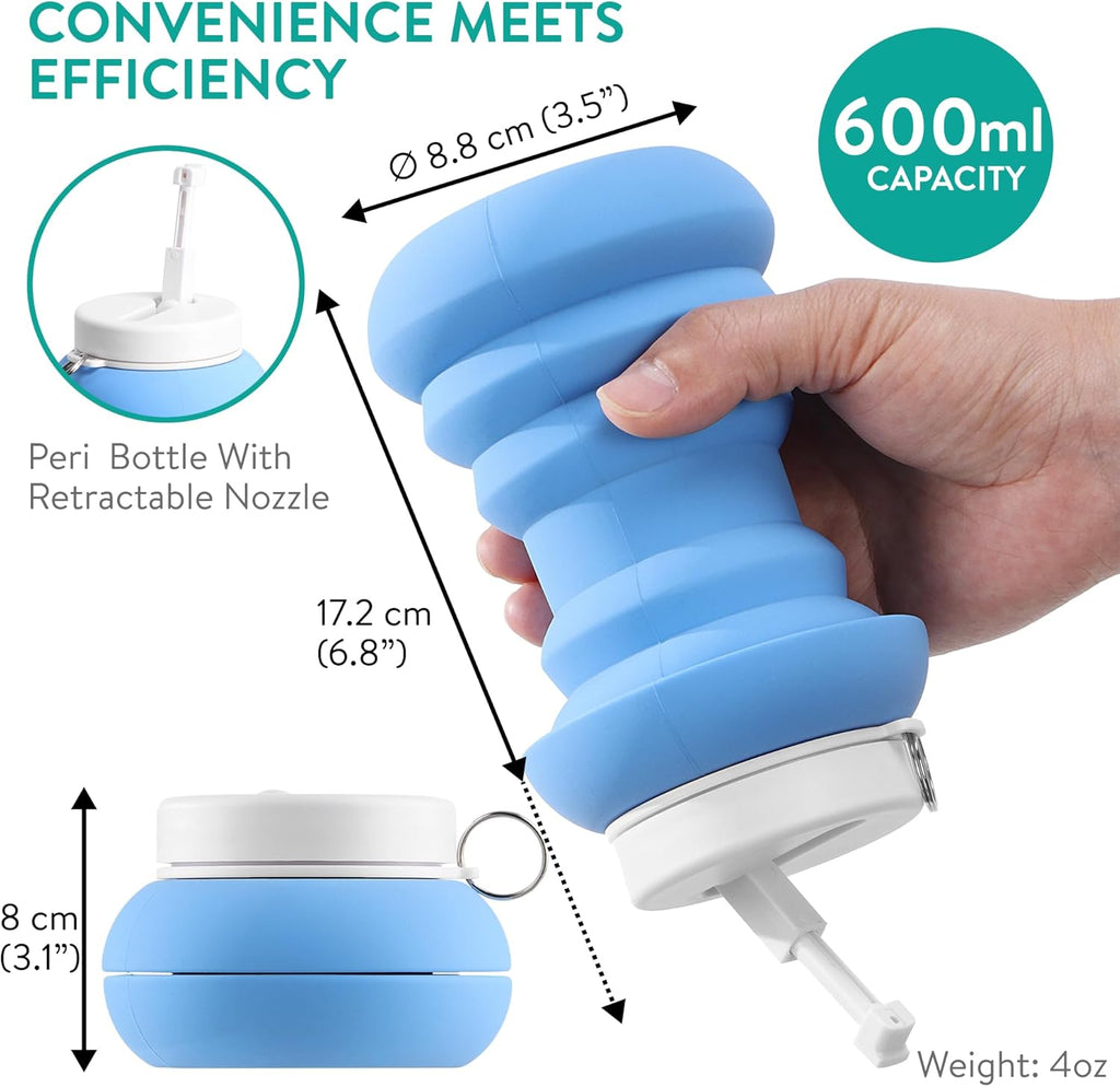 Cynpel Foldable Peri Bottle – Compact Leak-Proof Portable Travel Bidet Sprayer for Postpartum Care & Personal Hygiene, Blue