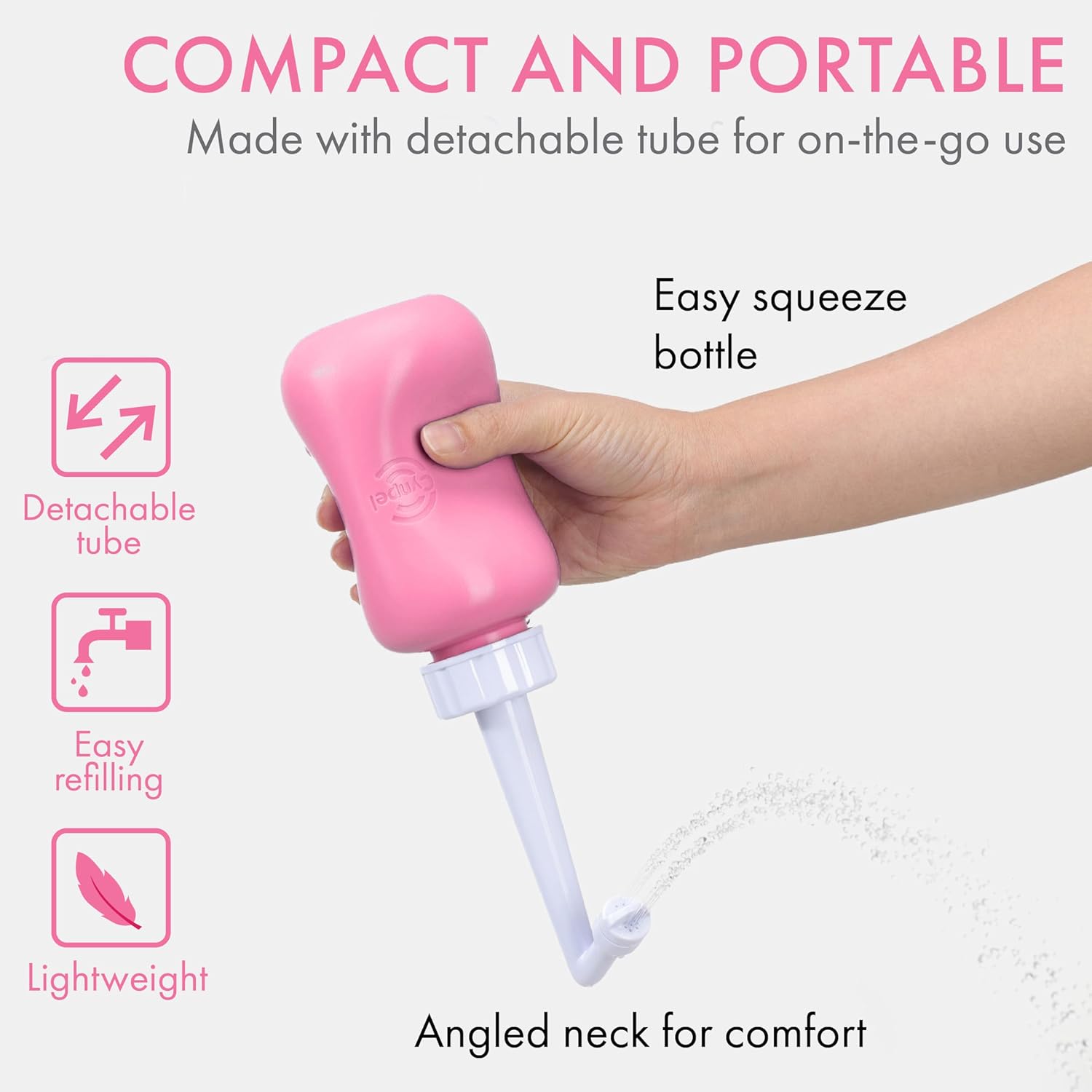 Cynpel Peri Bottle for Postpartum Care & Feminine Hygiene – Portable Bidet for Hemorrhoid Relief, 1 Pack, Dusty Rose
