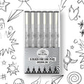 Art-n-Fly Micro Pen Set, 6 Assorted Tip Sizes, Black Waterproof Fineliner Pens with Japanese Archival Pigment Ink, Quick-Dry, No-Bleed Fine Point Pens for Drawing, Sketching, Manga & Illustration