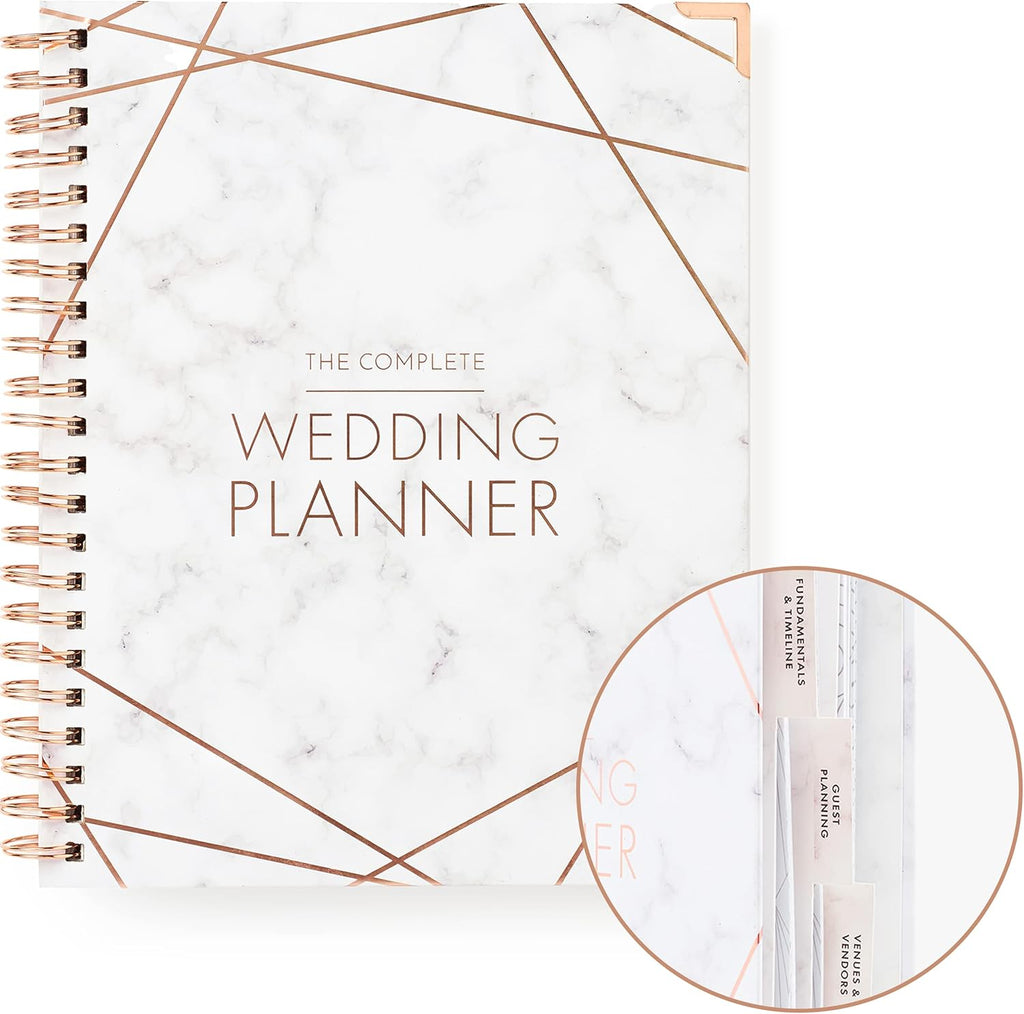 Your Perfect Day Wedding Planner Book & Organizer – Marbled Bridal Planning Binder with Countdown Calendar, Notebook & Journal